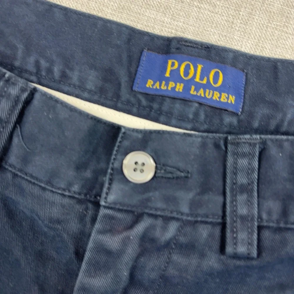 Polo Ralph Lauren Shorts Mens 30 Blue Cotton Crest Embroidered Chino 9 Inseam